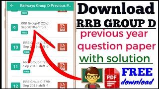 how to download rrb group d previous year paper with solution pdf |railway group d previous question screenshot 1