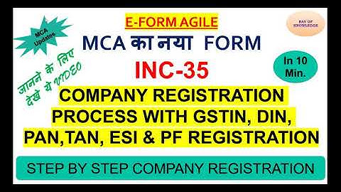 E-FORM AGILE,MCA का नया FORM INC-35,STEP BY STEP COMPANY REGISTRATION, Rule 38A, MCA NEW FORM