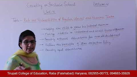 Creating an Inclusive School; Unit - IV; Lecture 02 HD