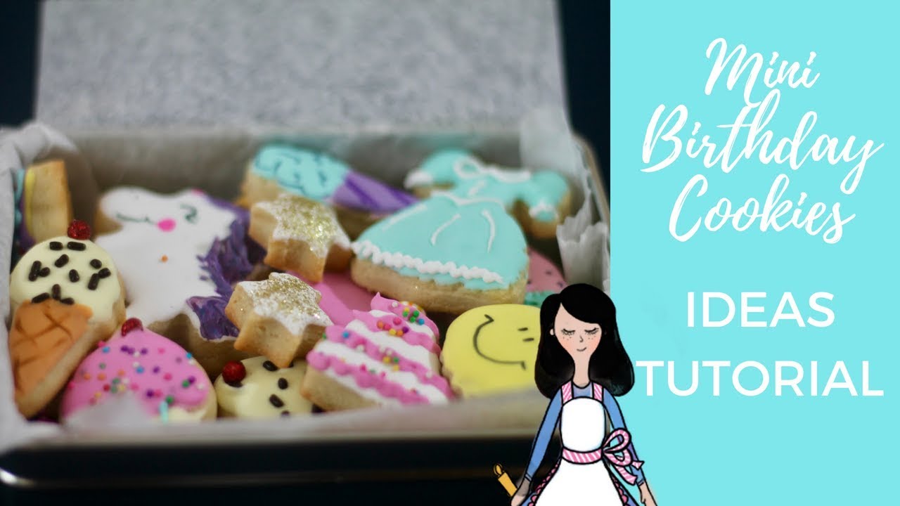 Mini birthday cookies ideas tutorial Spanish YouTube
