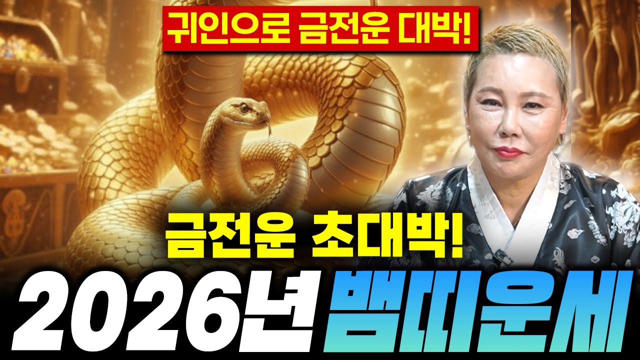 ✨2026년 신년운세 뱀띠운세✨26년 '금전운' 대박난다! 뱀띠운세/ 53년생 65년생 77년생 89년생 01년생 뱀띠운세!