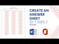Create a Word Answer Sheet in 60 Seconds (MS Word 2025 Tutorial)