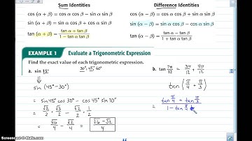 5.4.1 Sum and Difference Identities