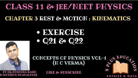 Class 11 Physics Chapter 3 | Rest & Motion : Kinematics | Exercise Q21 & Q22