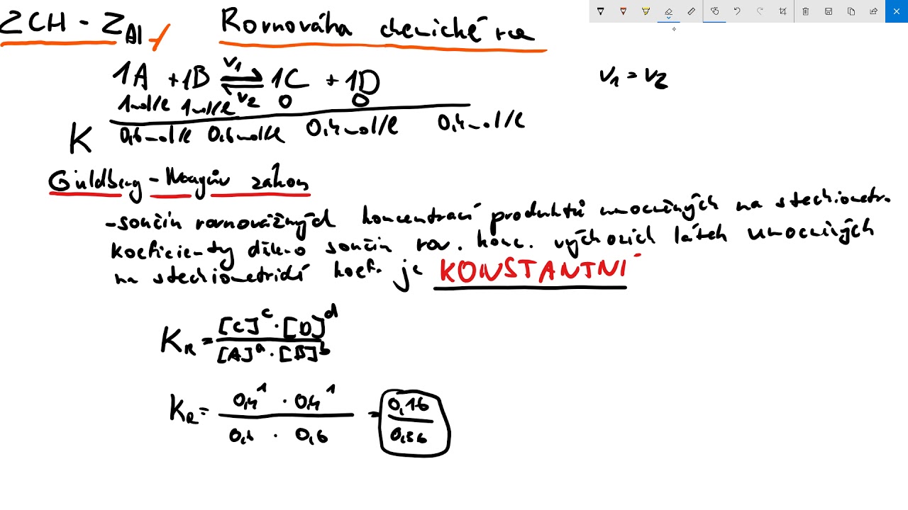 Chemicka rovnovaha priklady a riesenia