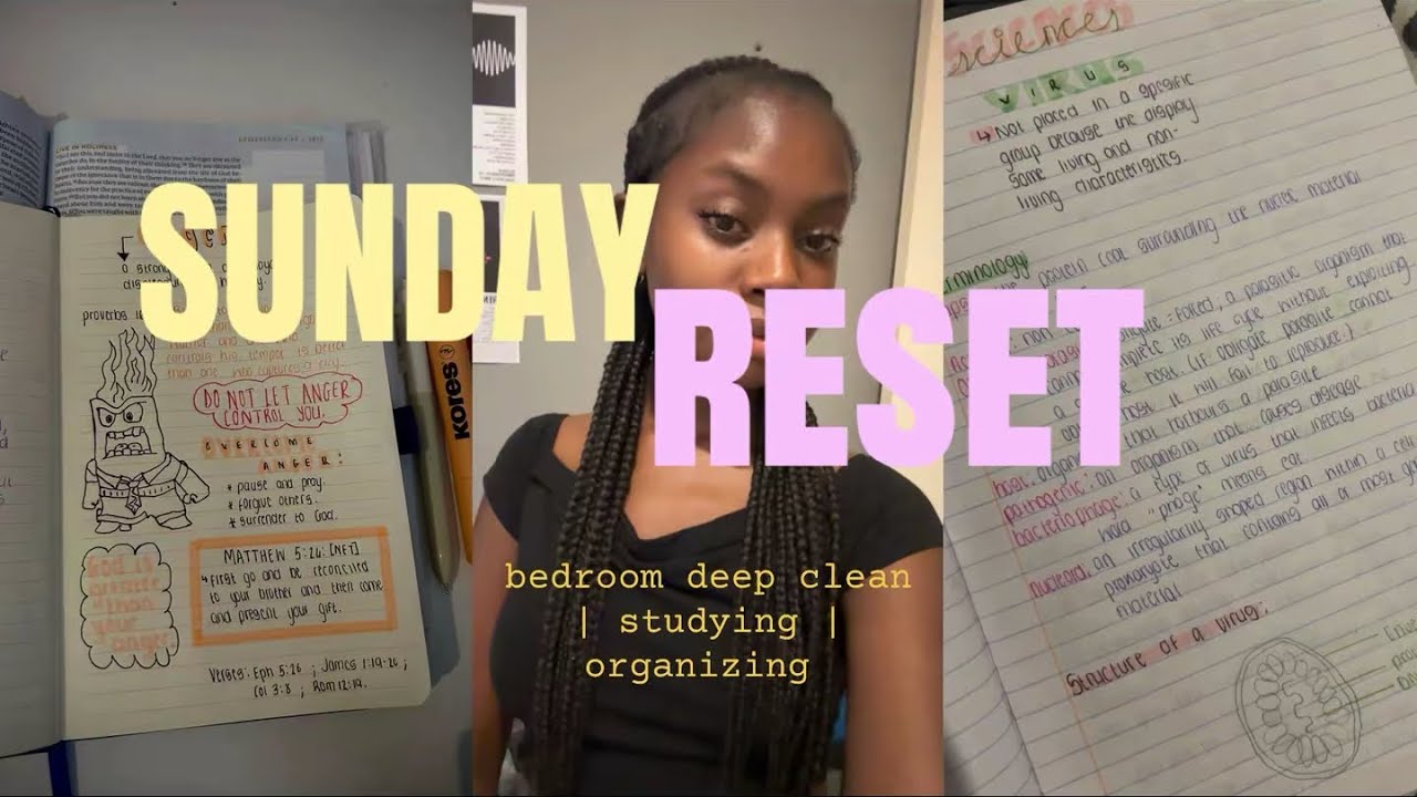SUNDAY RESET || room deep clean || studying || organizing || SOUTH AFRICAN YOUTUBER