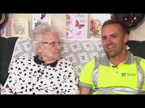 Ben Bird surprises Dorothy Ballard  on her 100 birthday (UK) - BBC News - 13th August 2019