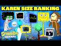 Karen Ranking By Size SpongeBob 