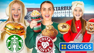 Eating only CHRISTMAS MENU FOODS for 24 HOURS! | Family Fizz