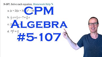 CPM Algebra Chapter 5 Problem 107