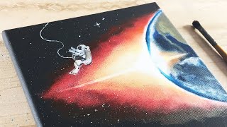 アクリル絵の具を使用した宇宙飛行士の描き方 Acrylic Painting 初心者が簡単に絵を描く方法 98 Youtube