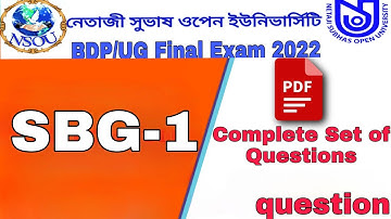 bdp sbg-1 final exam 2022 question answer pdf free nsou