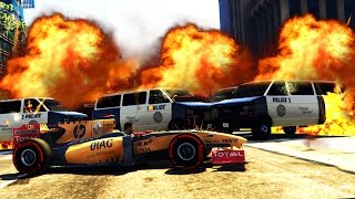 F1 CAR SURVIVES 5 STAR COPS (GTA V F1 Renault Mod) screenshot 4