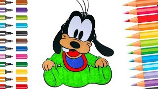 Goofy Baby Disney Coloring Book Pages for Kids