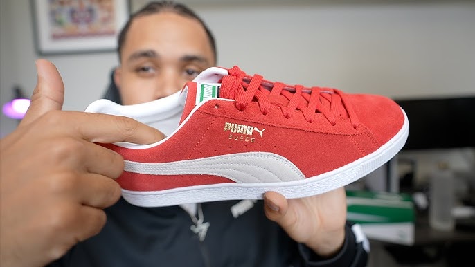 PUMA SUEDE CLASSIC XXI, HIGH RISK RED, ON FEET