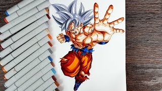 Anime Art - Drawing Goku Ultra Instinct - Dragon Fist - PaintingTube