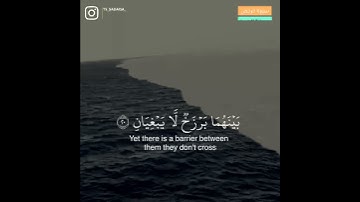 حالات واتس اب القران / ادريس ابكر / سورة الرحمن  {مَرَجَ الْبَحْرَيْنِ يَلْتَقِيَانِ}