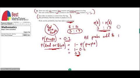 Ratio and Probability, Edexcel June 2018 GCSE Maths Higher Tier Paper 1 Question 16