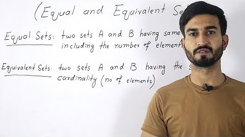 Equal and Equivalent Sets | Sets | Hindi/Urdu | MathUse