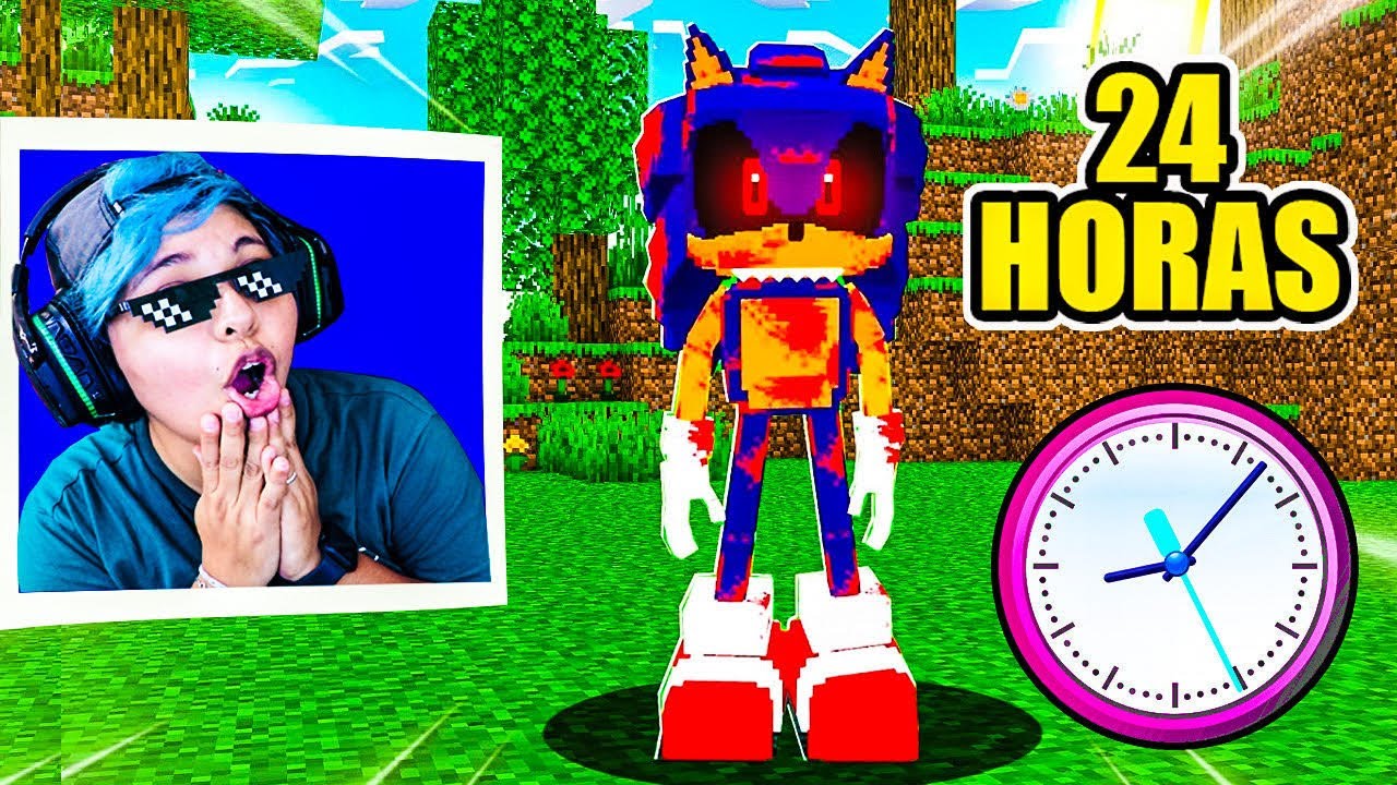 24 HORAS CON SONIC.EXE EN MINECRAFT 😱🕣 | Pathofail