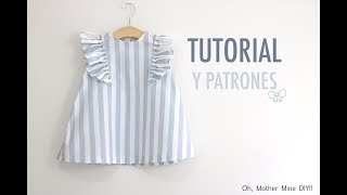 Costura: Vestido con volantes para niñas (patrones gratis talla hasta 8 años)