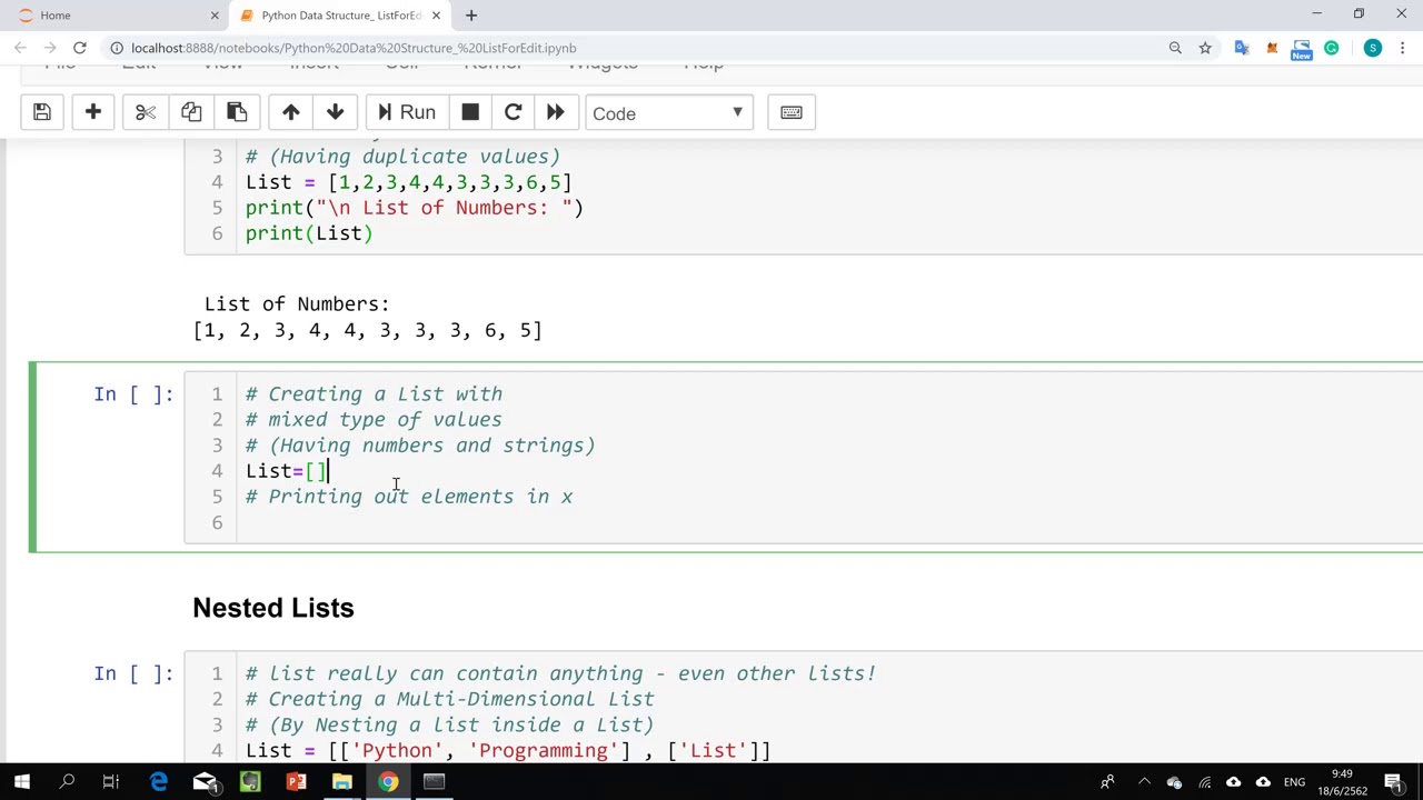 Week9_1.2 PythonList creating - YouTube