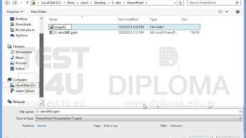 Create a new subfolder under the name myppts in the IL-ates\PowerPoint folder on your desktop....