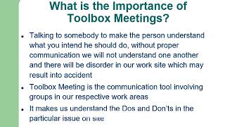 How to Conduct  Toolbox Meeting HSE Professionals