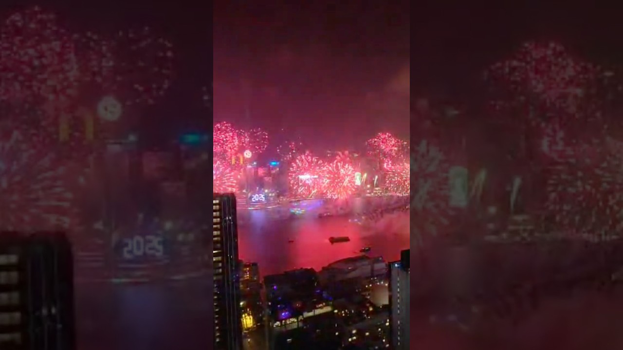Hong Kong Happy New Year 🎆 Victoria Harbour 2025 Fireworks | Exclusive View!