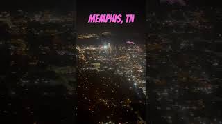 Flying into Memphis, Tennessee at Night memphis airplane travel bluffcity city missriver