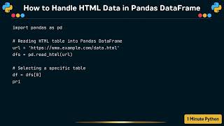 How to Handle HTML Data in Pandas DataFrame