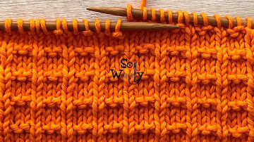 How to knit the Double Andalusian stitch pattern (version 2) Great for beginners! - So Woolly