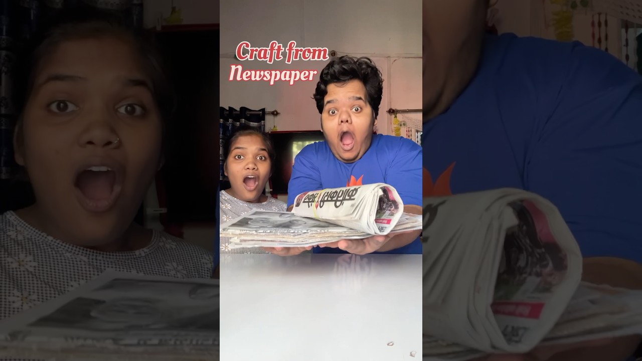 My Sister Vs Me : Who will make the best craft from Newspaper #shorts