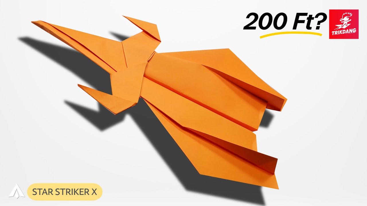 COOL PAPER AIRPLANE - How to make a Paper Airplane that flies Far | Striker X