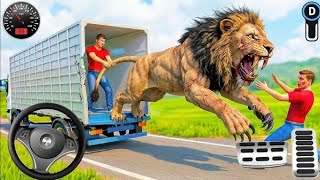 ANGRY LION ATTACK ON TRUCK 😱🦁 | Animal Transport Simulator Gameplay | Lion Escape Challenge screenshot 4