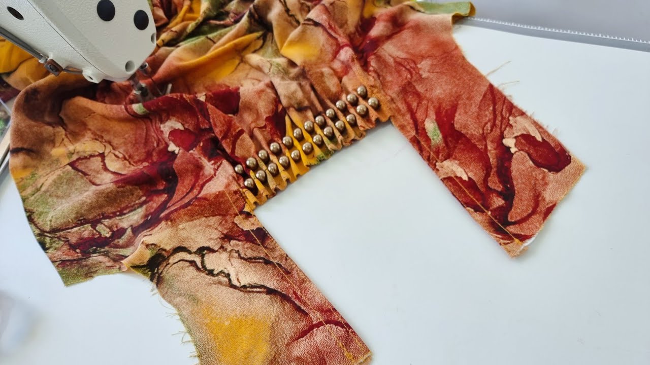 تصميم صدر دشداشة بالخرز/ تركيب الخرز/موديل كسرات ابو الخرز/مقاس L