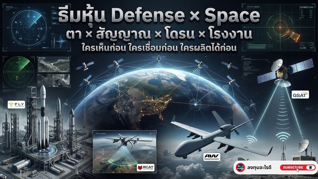 หุ้น Defense × Space | ตลาดกำลังซื้อ “ระบบสงคราม” ไม่ใช่อาวุธ •  FLY •  RCAT •  AVAV• GSAT