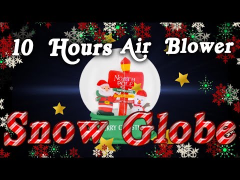 🎄Giant Christmas Snow Globe Ambience | Relaxing White Noise from Air Blower. 10 Hours ❄️