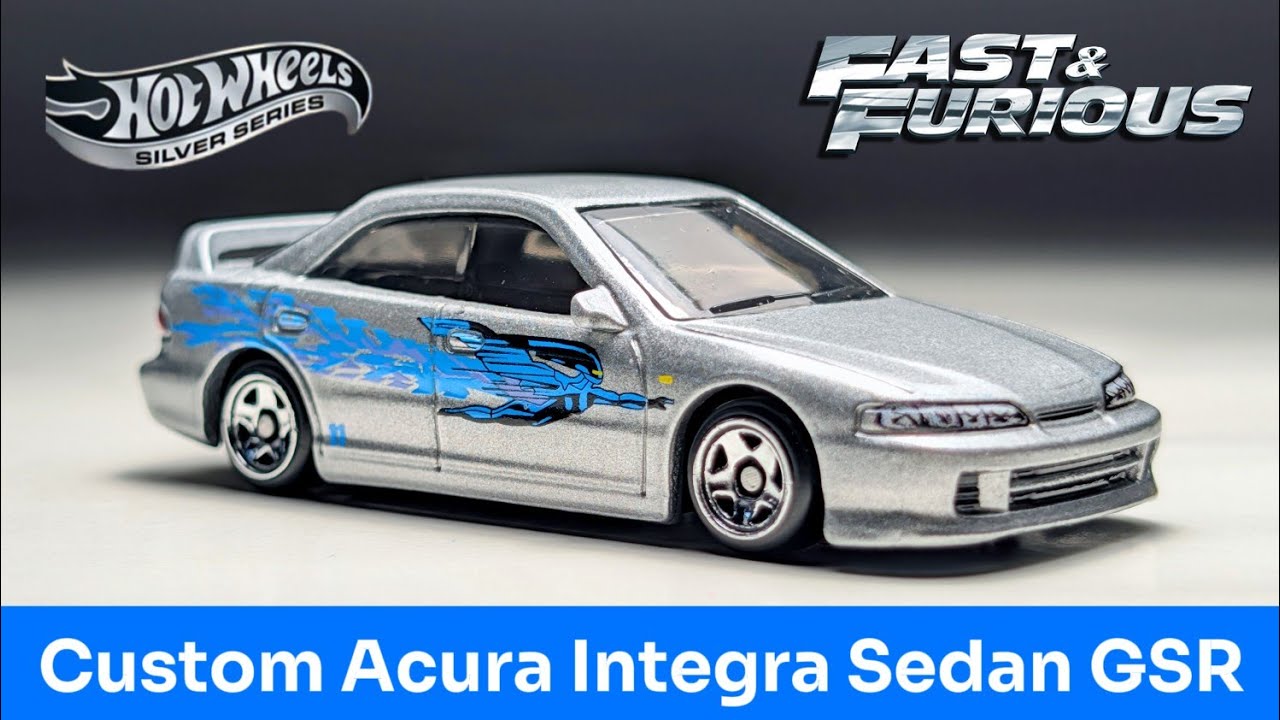 Hotwheels Custom Acura Integra Sedan GSR - Fast & Furious Graphic