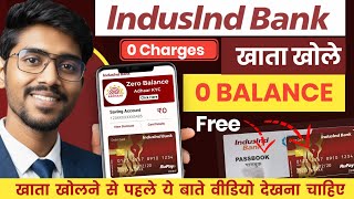 Indusind Bank Account Opening Online 2025 | indusind bank zero balance account opening online