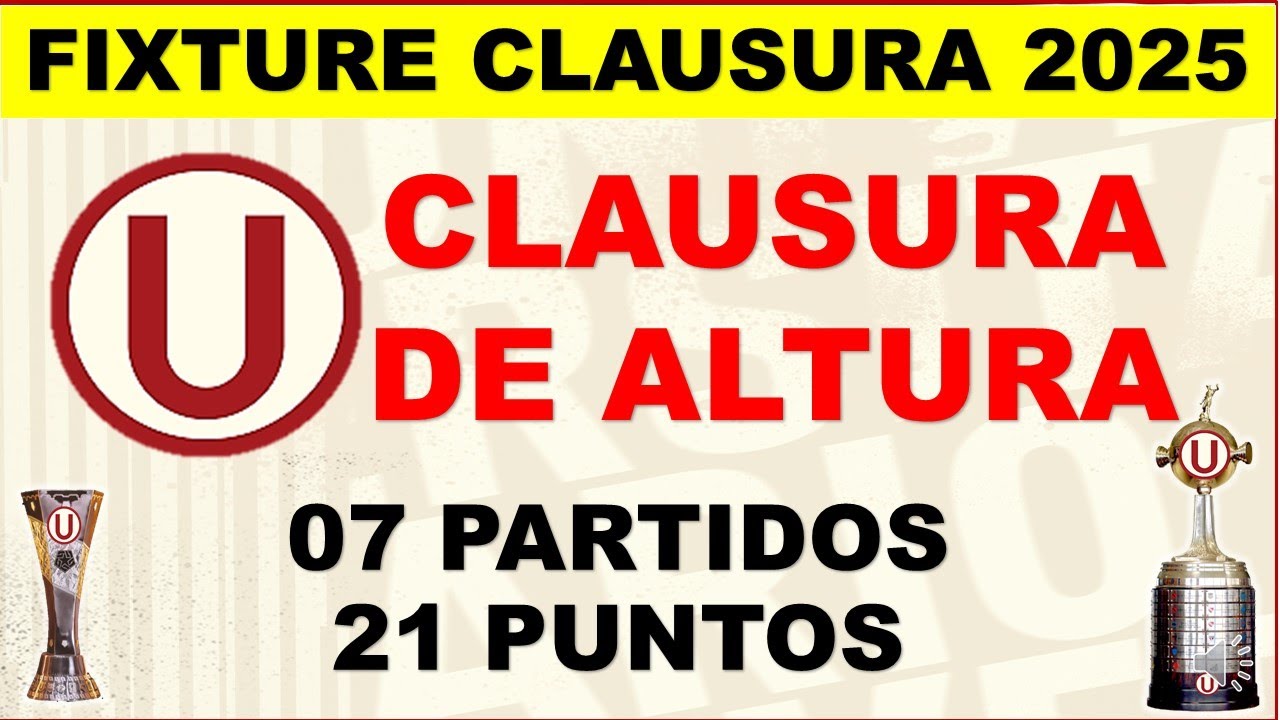 FIXTURE TORNEO CLAUSURA 2025 UNIVERSITARIO DE DEPORTES - YouTube