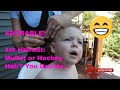 ADORABLE 1st Haircut on a Sunny Day. Mullet or Hockey Hair? You Decide.