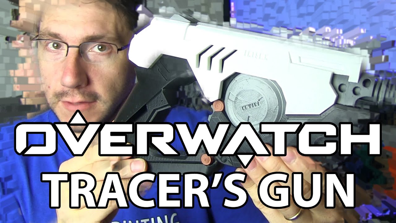 3D Printing Tracer's Gun from the Video Game Overwatch!