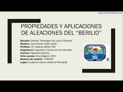 Propiedades y aplicaciones de aleaciones del Berilio