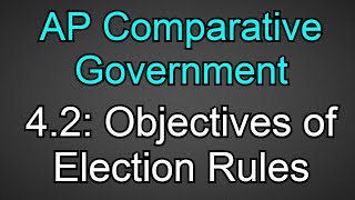 4.2: Objectives of Elections Rules! AP Comparative Government & Politics!