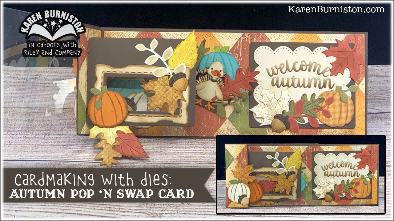 Cardmaking with Dies: Autumn Slimline Pop 'n Swap Card