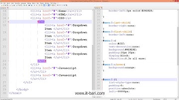 74  Making Dropdown Menu  04   IT Bari com   Web Design Bangla Video Tutorial