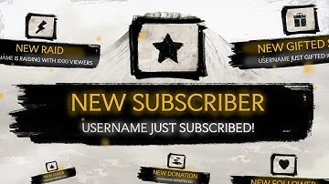 Animated Black Japanese Brushstroke Stream Alerts Overlay