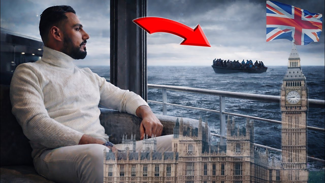 😳 رحلة لندن 🇬🇧 تحولت لصدمة😱 ! شاهدنا قارب لاجئين وسط البحر
