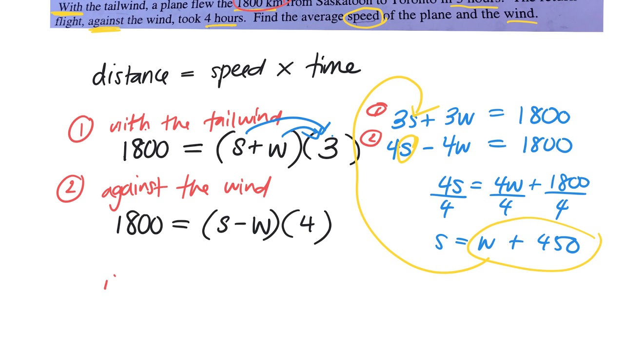 distance speed time problem solving